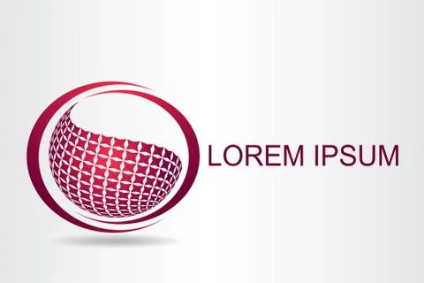 Logo stylized spherical surface with abstract shapes Illustrazione stock