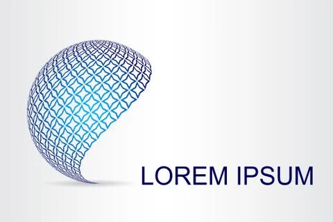 Logo stylized spherical surface with abstract shapes Stock Illustration
