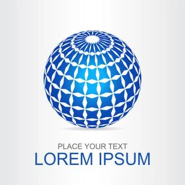 Logo stylized spherical surface with abstract shapes Stock Illustration