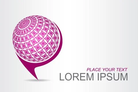 Logo stylized spherical surface with abstract shapes Stock Illustration