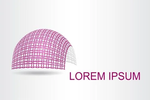 Logo stylized spherical surface with abstract shapes Stock Illustration