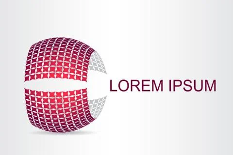 Logo stylized spherical surface with abstract shapes Stock Illustration