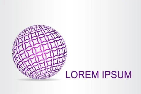 Logo stylized spherical surface with abstract shapes Stock Illustration