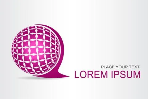 Logo stylized spherical surface with abstract shapes Illustrazione stock