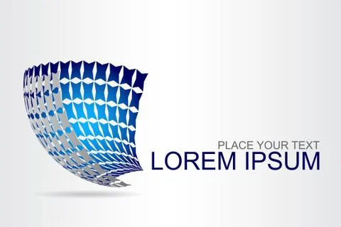 Logo stylized spherical surface with abstract shapes Stock Illustration