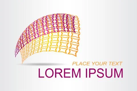 Logo stylized spherical surface with abstract shapes Stock Illustration