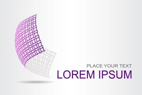 Logo stylized spherical surface with abstract shapes Stock Illustration