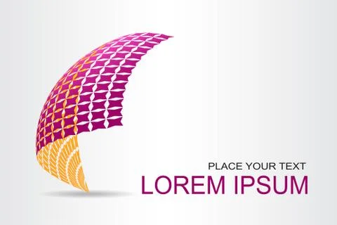 Logo stylized spherical surface with abstract shapes Stock Illustration