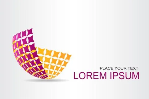 Logo stylized spherical surface with abstract shapes Stock Illustration