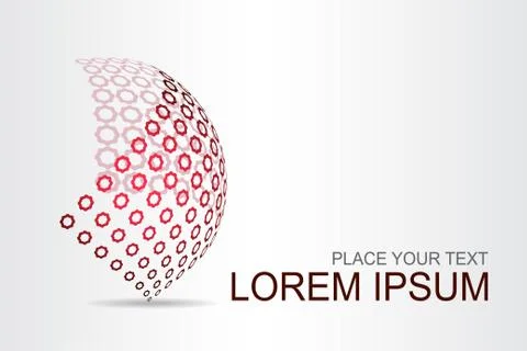 Logo stylized spherical surface with abstract shapes Stock Illustration