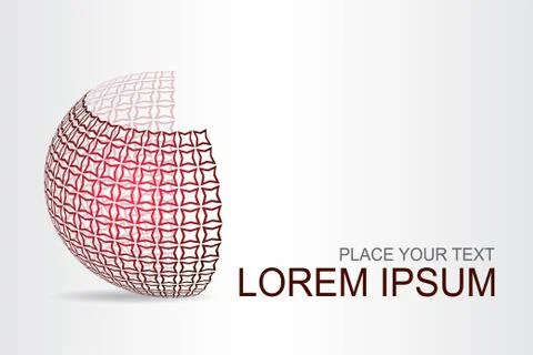 Logo stylized spherical surface with abstract shapes Stock Illustration