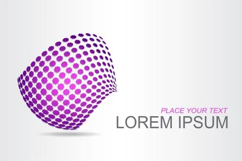 Logo stylized spherical surface with abstract shapes Illustrazione stock