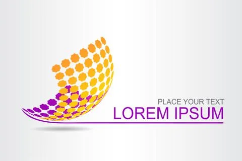 Logo stylized spherical surface with abstract shapes Stock Illustration