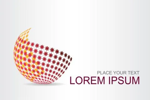 Logo stylized spherical surface with abstract shapes Stock Illustration