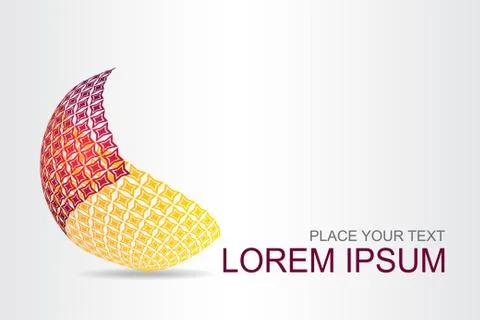 Logo stylized spherical surface with abstract shapes Stock Illustration