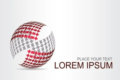 Logo stylized spherical surface with abstract shapes Illustrazione stock