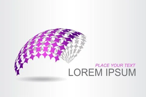 Logo stylized spherical surface with abstract shapes Stock Illustration
