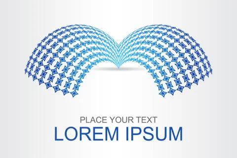 Logo stylized spherical surface with abstract shapes Stock Illustration