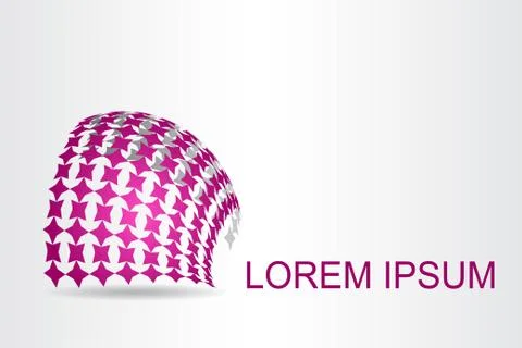 Logo stylized spherical surface with abstract shapes Stock Illustration