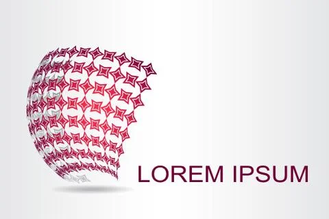 Logo stylized spherical surface with abstract shapes Stock Illustration