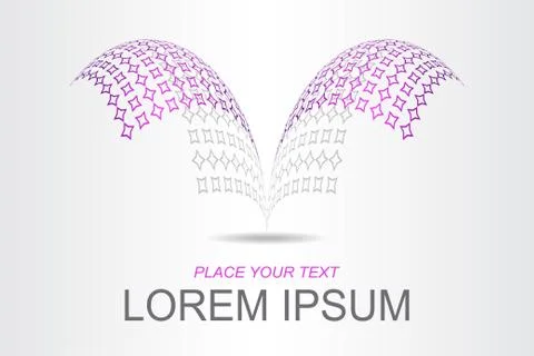 Logo stylized spherical surface with abstract shapes Stock Illustration