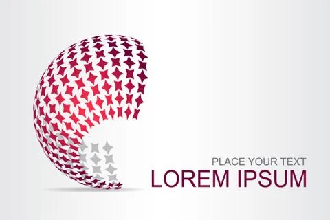 Logo stylized spherical surface with abstract shapes Stock Illustration