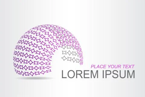 Logo stylized spherical surface with abstract shapes Stock Illustration