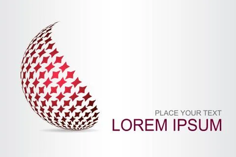 Logo stylized spherical surface with abstract shapes Stock Illustration