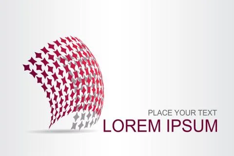 Logo stylized spherical surface with abstract shapes Stock Illustration