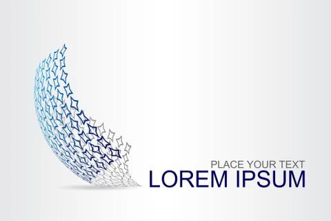 Logo stylized spherical surface with abstract shapes Stock Illustration