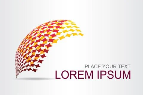Logo stylized spherical surface with abstract shapes Stock Illustration
