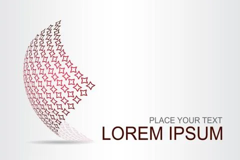Logo stylized spherical surface with abstract shapes Stock Illustration