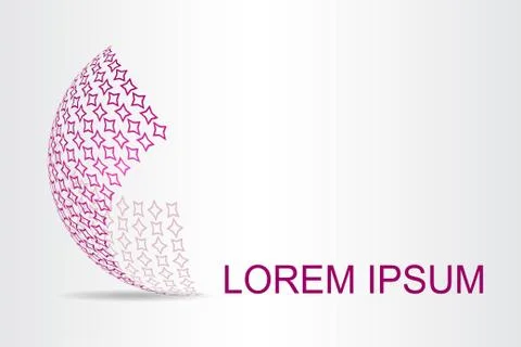 Logo stylized spherical surface with abstract shapes Stock Illustration