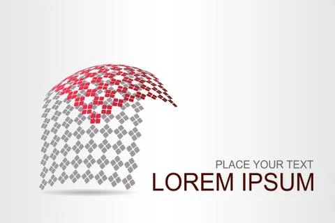 Logo stylized spherical surface with abstract shapes Stock Illustration