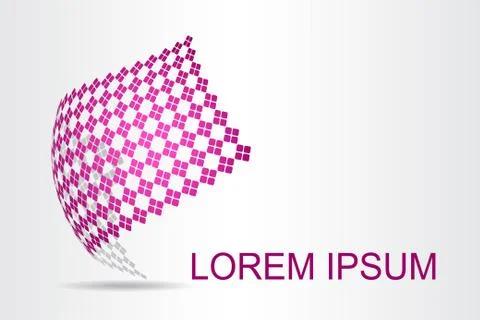 Logo stylized spherical surface with abstract shapes Stock Illustration