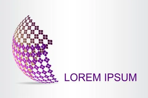 Logo stylized spherical surface with abstract shapes Stock Illustration