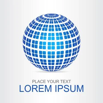 Logo stylized spherical surface with abstract shapes Stock Illustration