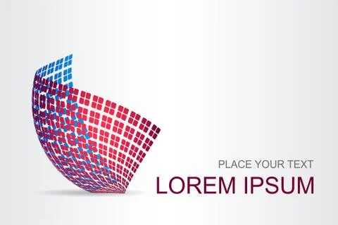 Logo stylized spherical surface with abstract shapes Stock Illustration