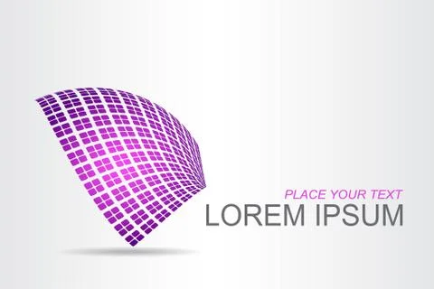 Logo stylized spherical surface with abstract shapes Stock Illustration