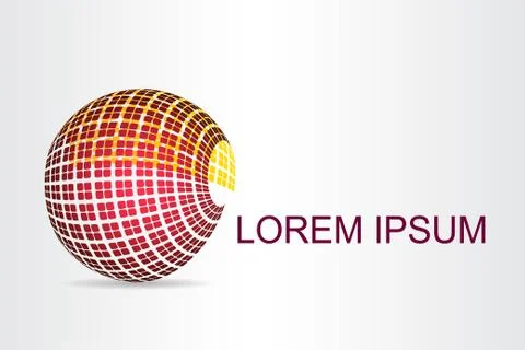 Logo stylized spherical surface with abstract shapes Stock Illustration