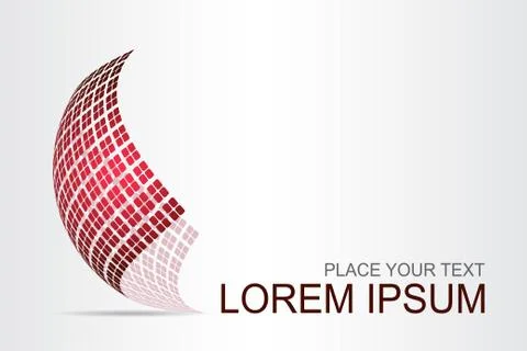 Logo stylized spherical surface with abstract shapes Stock Illustration