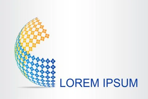 Logo stylized spherical surface with abstract shapes Stock Illustration