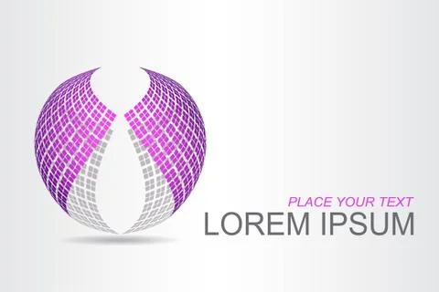 Logo stylized spherical surface with abstract shapes Illustrazione stock