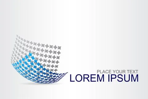 Logo stylized spherical surface with abstract shapes Stock Illustration