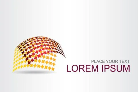 Logo stylized spherical surface with abstract shapes Stock Illustration