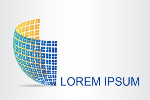 Logo stylized spherical surface with abstract shapes Stock Illustration