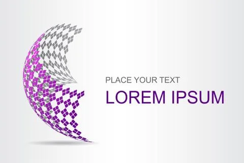 Logo stylized spherical surface with abstract shapes Stock Illustration