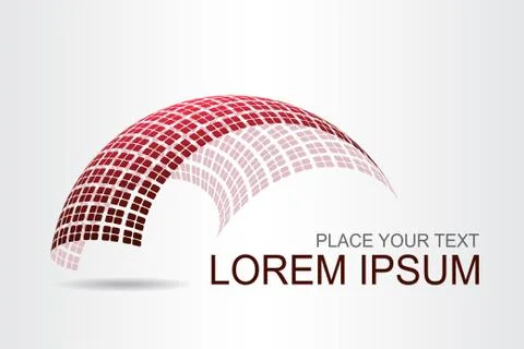 Logo stylized spherical surface with abstract shapes Stock Illustration