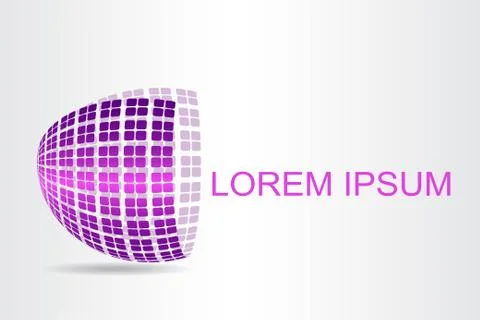 Logo stylized spherical surface with abstract shapes Illustrazione stock