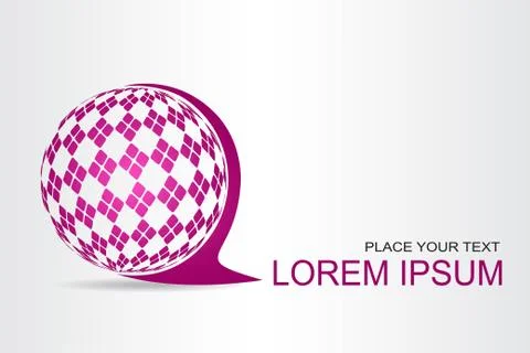 Logo stylized spherical surface with abstract shapes Stock Illustration